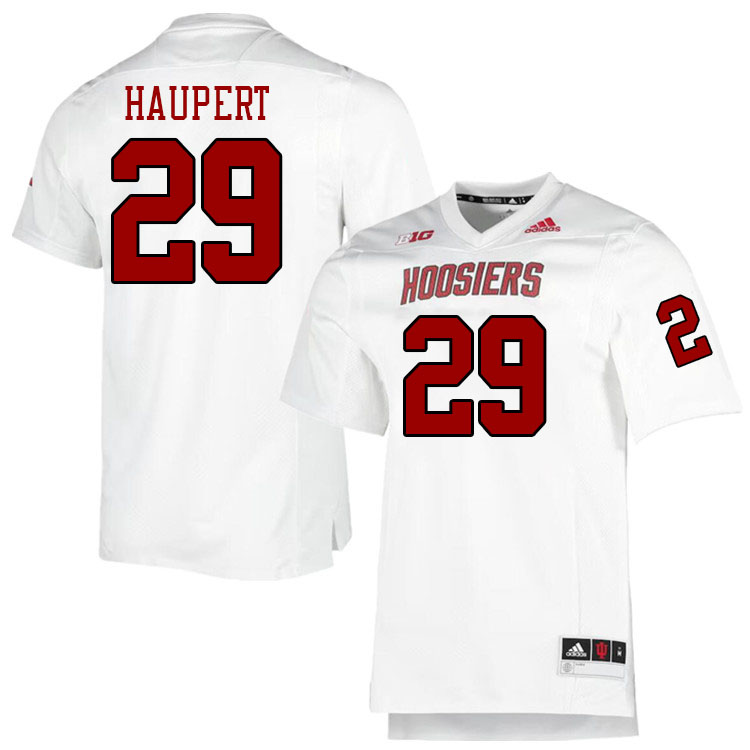Men #29 Luke Haupert Indiana Hoosiers College Football Jerseys Stitched-Retro White